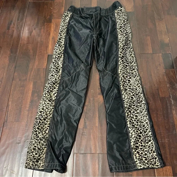 Girlyz Motocross Dirtbike Riding Pants Women’s Size 14 Black And Cheetah - Picture 1 of 9